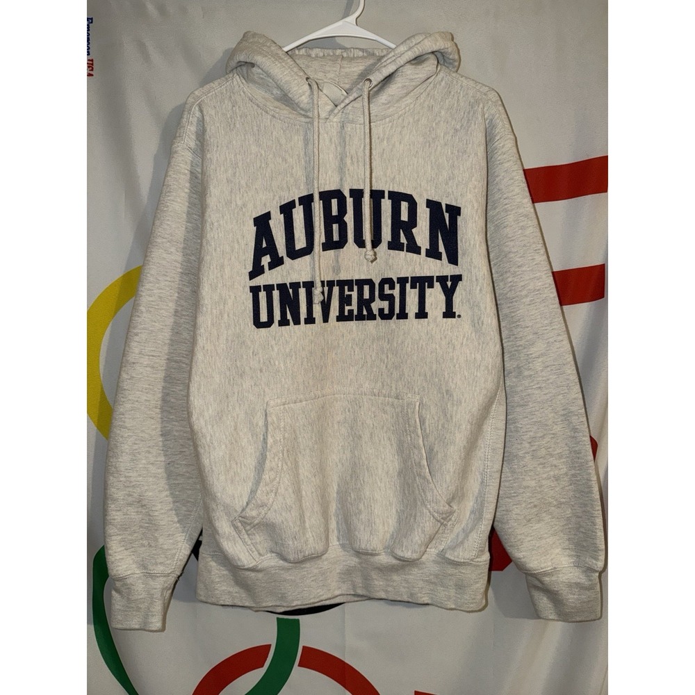 MV Sport Pro Weave Auburn Tigers Hoodie Mens Small Gray Football Pullover